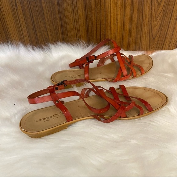 Lorenzo Chelini women’s Italian red leather sandals in  size‎ 41 - Picture 4 of 11